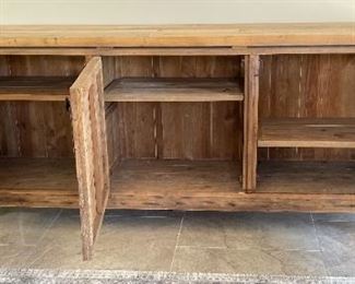 Rustic Wood Sideboard Buffet AV Cabinet 34 x 80 x 18.5in HxWxD