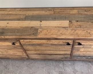 Rustic Wood Sideboard Buffet AV Cabinet 34 x 80 x 18.5in HxWxD