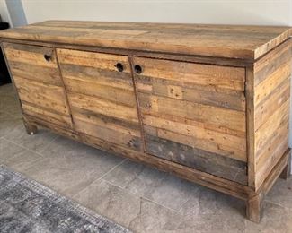 Rustic Wood Sideboard Buffet AV Cabinet 34 x 80 x 18.5in HxWxD