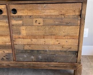 Rustic Wood Sideboard Buffet AV Cabinet 34 x 80 x 18.5in HxWxD