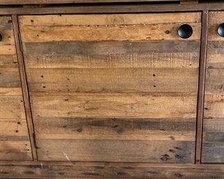 Rustic Wood Sideboard Buffet AV Cabinet 34 x 80 x 18.5in HxWxD