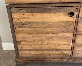 Rustic Wood Sideboard Buffet AV Cabinet 34 x 80 x 18.5in HxWxD
