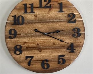 Rustic Distressed Wood Clock 18.75 in Diameter x 1.5 D