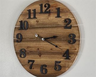 Rustic Distressed Wood Clock 18.75 in Diameter x 1.5 D
