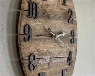 Rustic Distressed Wood Clock 18.75 in Diameter x 1.5 D