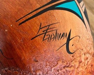 Signed Southwest Pottery Vase 15in h x 10in diameter