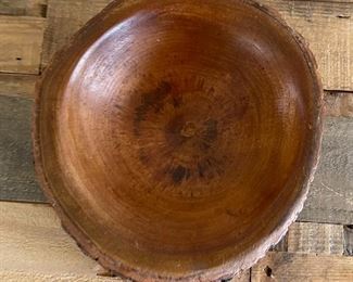 Primitive Live Edge Wood Bowl 3in H x 8in diameter