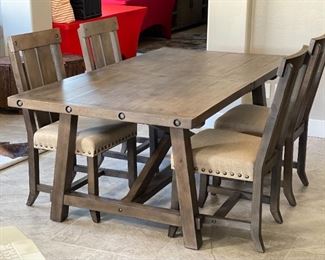 Rustic Dining table w/ 4 Chairs Table: 30. 5 x 40 x 76-96in
