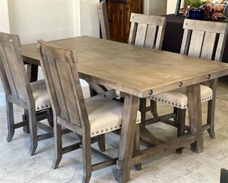 Rustic Dining table w/ 4 Chairs Table: 30. 5 x 40 x 76-96in