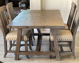 Rustic Dining table w/ 4 Chairs Table: 30. 5 x 40 x 76-96in