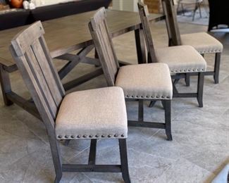 Rustic Dining table w/ 4 Chairs Table: 30. 5 x 40 x 76-96in