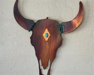 Metal Art M. Rosing Cow Skull SUNSTROKE 16.5 x 15in