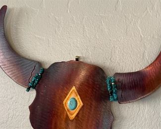 Metal Art M. Rosing Cow Skull SUNSTROKE 16.5 x 15in