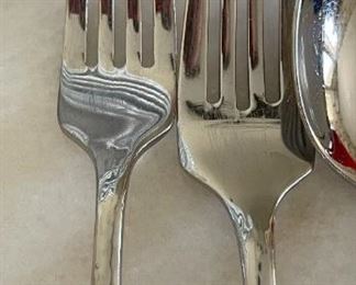 Partial Reed & Barton Stainless Flatware Hammered 58pc