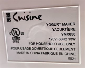 Euro Cuisine Yogurt Maker YMX650		

