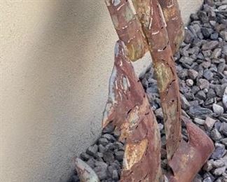 Rustic Metal Art Coyote & Saguaro 24 x 23in