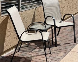 3pc Outdoor Patio Chairs & Table Chair : 37 x 22 x 30in HxWxD