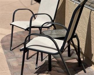 3pc Outdoor Patio Chairs & Table Chair : 37 x 22 x 30in HxWxD
