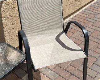3pc Outdoor Patio Chairs & Table Chair : 37 x 22 x 30in HxWxD