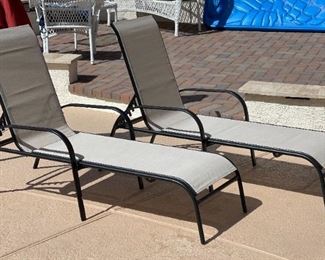 2pc Patio Lounge Chairs PAIR 40 27 x 62in