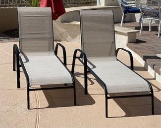 2pc Patio Lounge Chairs PAIR 40 27 x 62in
