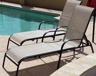 2pc Patio Lounge Chairs PAIR 40 27 x 62in