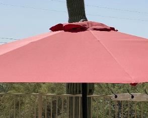 Red Patio Umbrella No Base 9 foot diameter