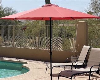 Red Patio Umbrella No Base 9 foot diameter