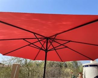 Red Patio Umbrella No Base 9 foot diameter