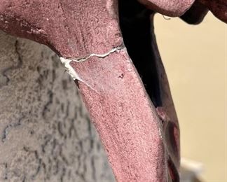 AS-IS Singed Ceramic Bull Head 14 x 13 x 9in HxWxD