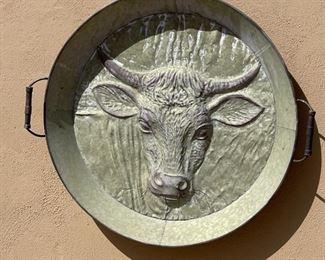 Metal Cow Head Pan Wall Decor 29 x 32 x 5in HxWxD