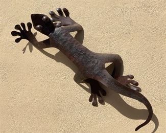 Rustic Metal Lizard Wall Decor 38 x 14 x 6in HxWxD