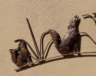 Metal Howling Coyote Wall Art Decor 22 x 50 x 2in HxWxD