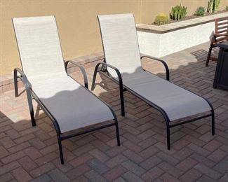 2pc Patio Lounge Chairs PAIR #2 40 27 x 62in HxWxD