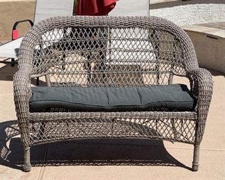 All Weather Wicker Patio Loveseat 37 x 52 x 29in HxWxD