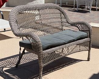 All Weather Wicker Patio Loveseat 37 x 52 x 29in HxWxD