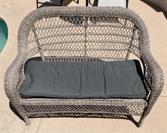 All Weather Wicker Patio Loveseat 37 x 52 x 29in HxWxD