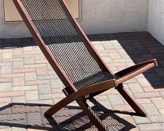 As-IS Brommo Folding Rope Lounge Chair 34 x 19 x 33in HxWxD