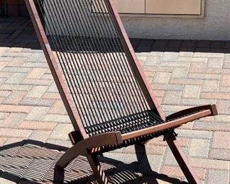 As-IS Brommo Folding Rope Lounge Chair 34 x 19 x 33in HxWxD
