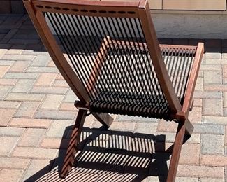 As-IS Brommo Folding Rope Lounge Chair 34 x 19 x 33in HxWxD