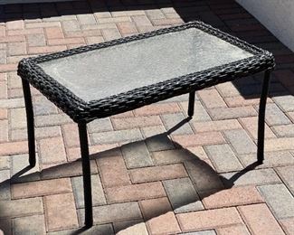 All Weather Wicker Patio Coffee Table 17 x 19 x 31in HxWxD