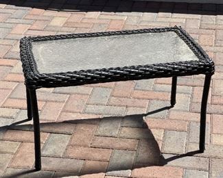All Weather Wicker Patio Coffee Table 17 x 19 x 31in HxWxD