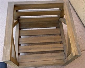 2pc Christopher Knight Acacia Wood Chairs PAIR 36 x 31 x 29.5in HxWxD