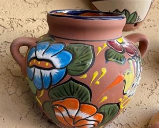 4pc Wall mounted Mexican pots Largest: 10 x 11 x 7in HxWxD