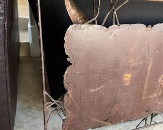 Rustic Longhorn Metal Art Candle Holder 28x69x4in HxWxD