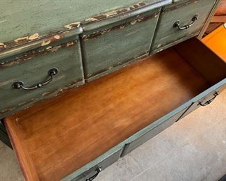 Farmhouse Blue Weather Dresser Hidden Treasures Drawer Chest 32x44x18in HxWxD
