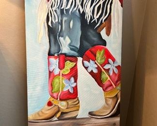 G. Cormier Western Decor Painting 30x15x1.5in HxWxD