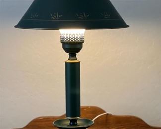 #1 Vintage Metal Toleware Lamp 26in H x 16in diameter
