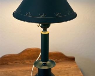 #1 Vintage Metal Toleware Lamp 26in H x 16in diameter