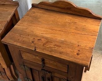 2pc Rustic Mexico Wood Nightstands PAIR 28.25 x 25 x 20in HxWxD